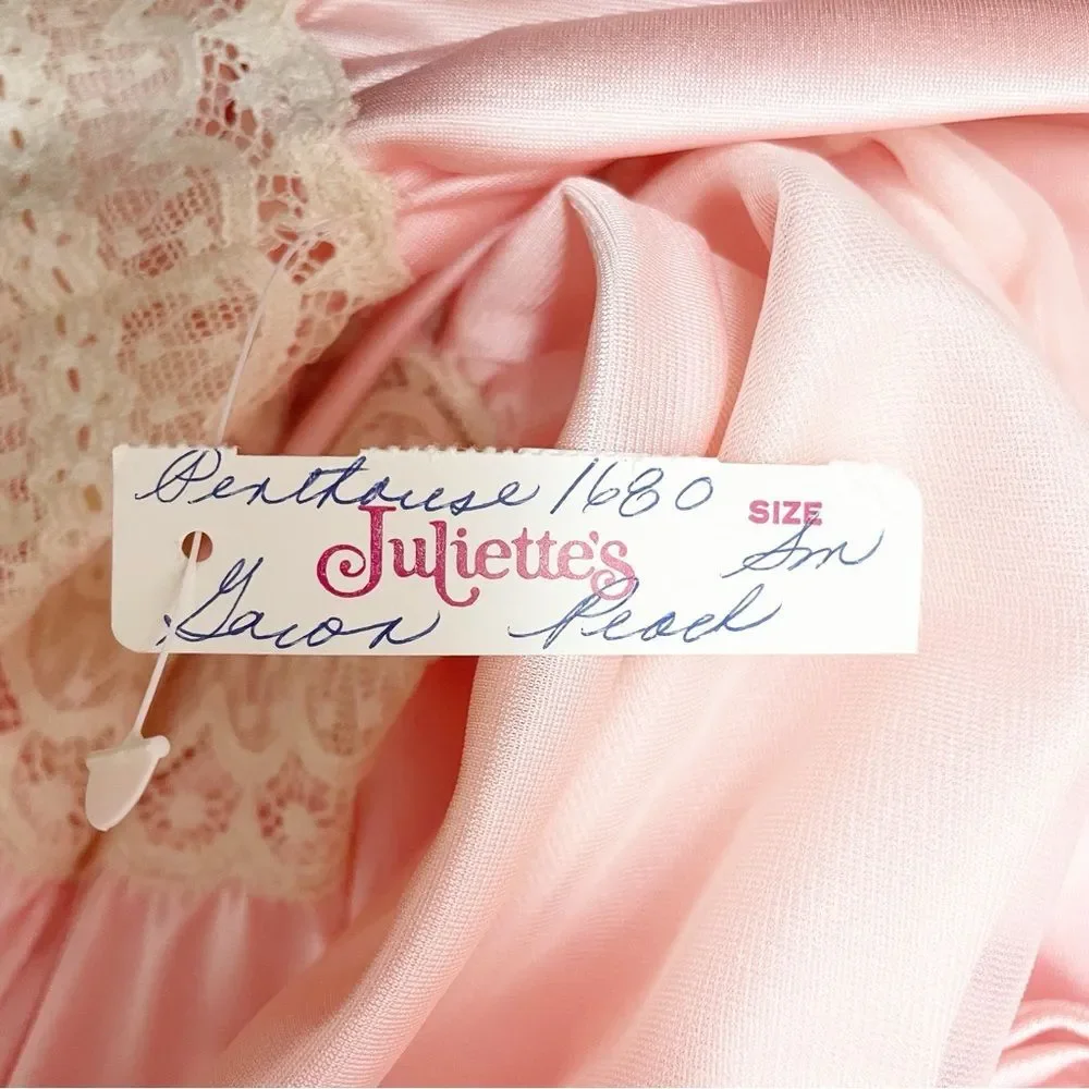 Vintage Ter-She Pink Nylon Lace Empire Maxi Nightgown 1680 Small 1970s NWT NEW - Picture 10 of 12
